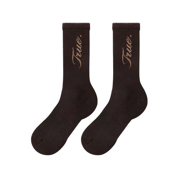 Signature Crew Socks - Brown TRUE