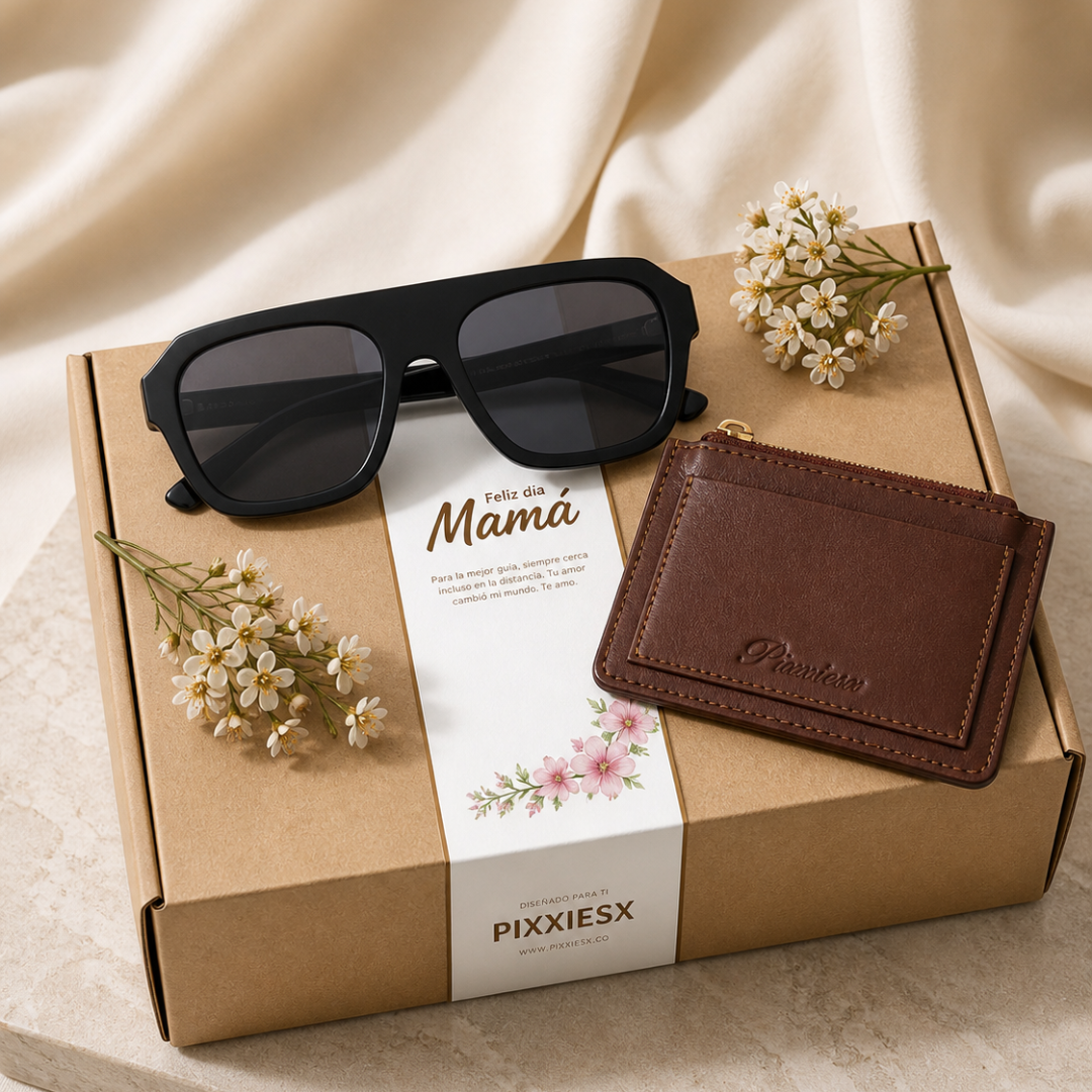 PACK FELIZ DIA MAMÁ  ( GAFAS BLACK ) PIXXIESX SUNGLASSES