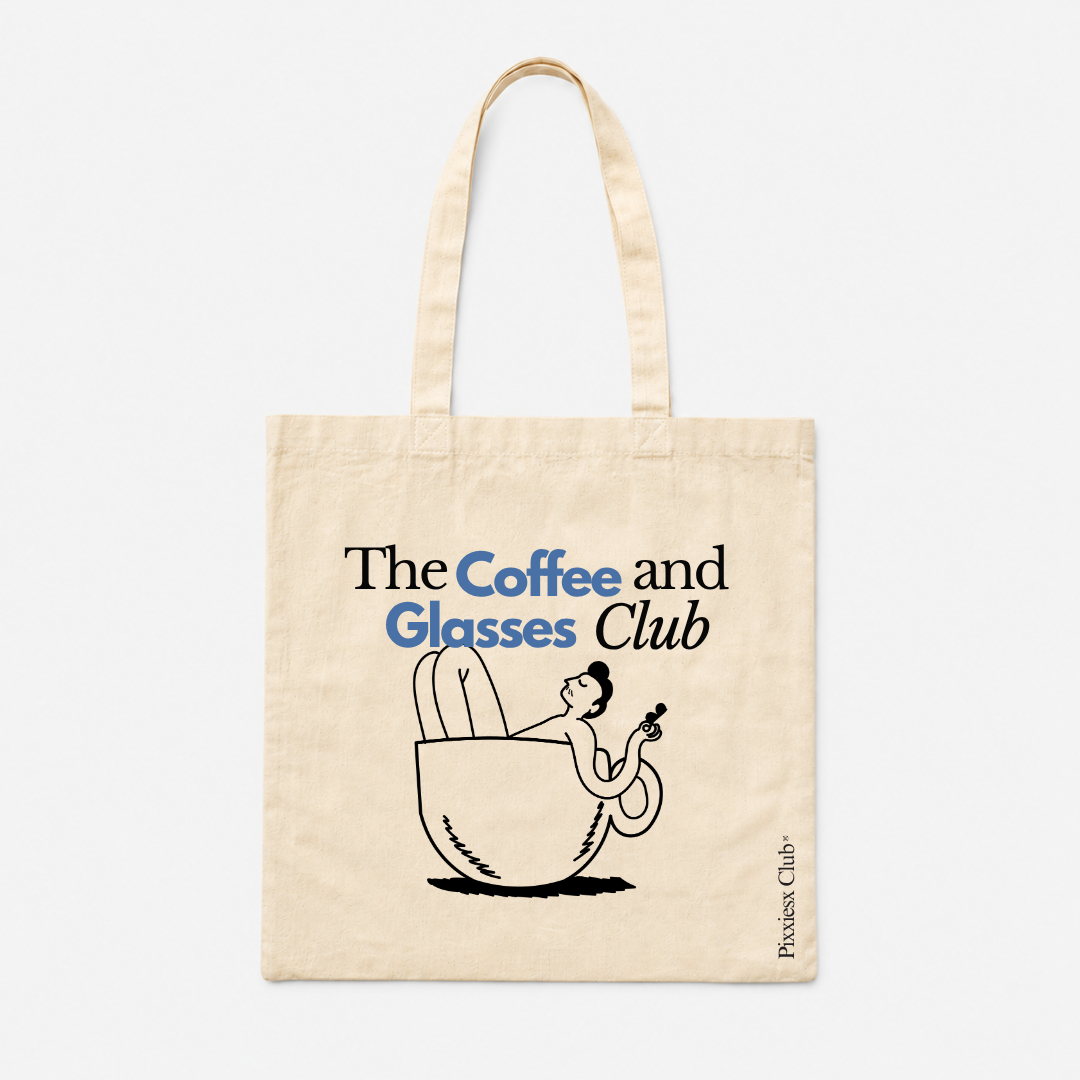 TOTE BAG COFFEE & GLASSES CLUB PIXXIESX