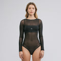 Bandeau Mesh Bodysuit - Black