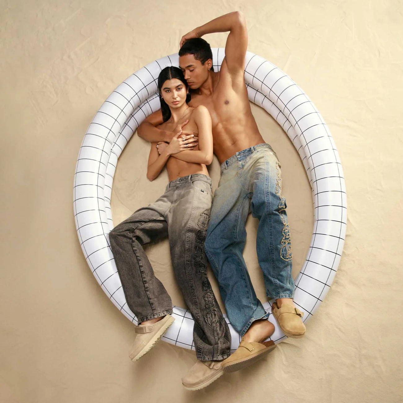 Barrel Denim Pants - Washed Blue