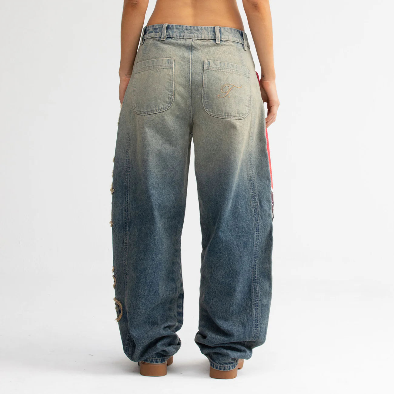 Barrel Denim Pants - Washed Blue