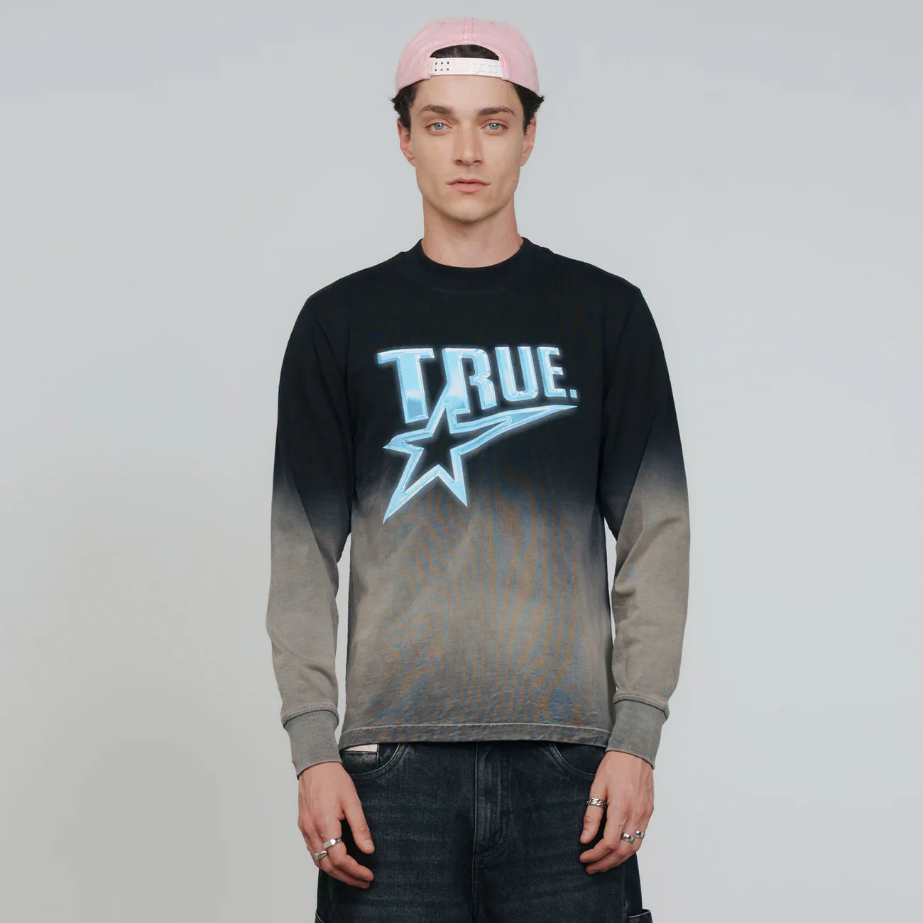 Chrome Long Sleeve Tee - Black/White