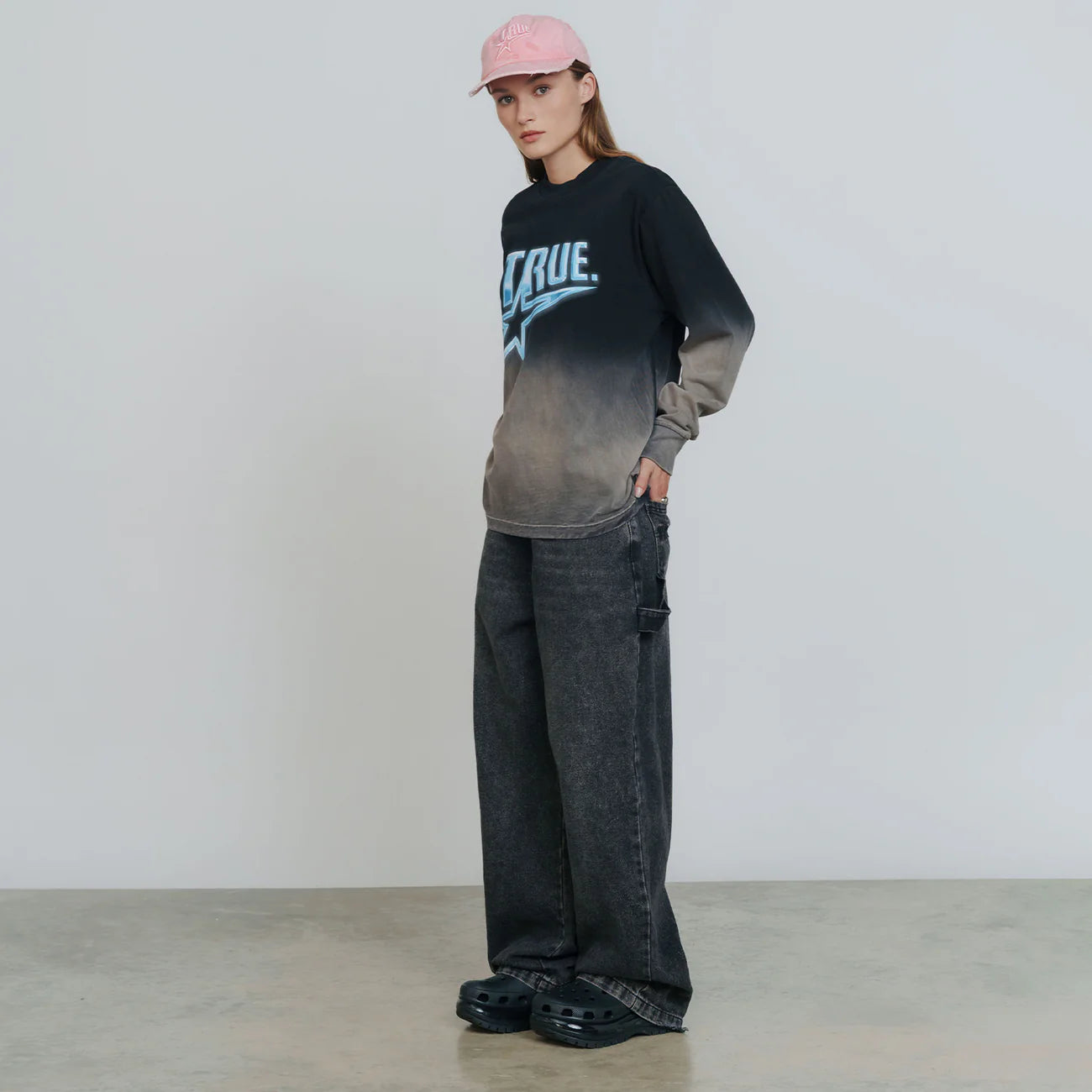 Chrome Long Sleeve Tee - Black/White