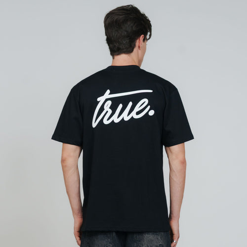 Cursive Logo T-Shirt - Black TRUE