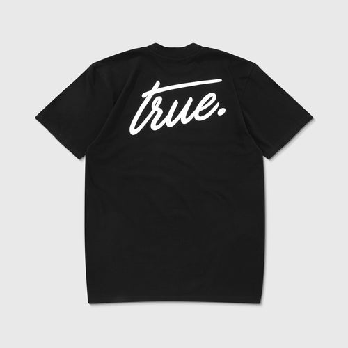 Cursive Logo T-Shirt - Black TRUE