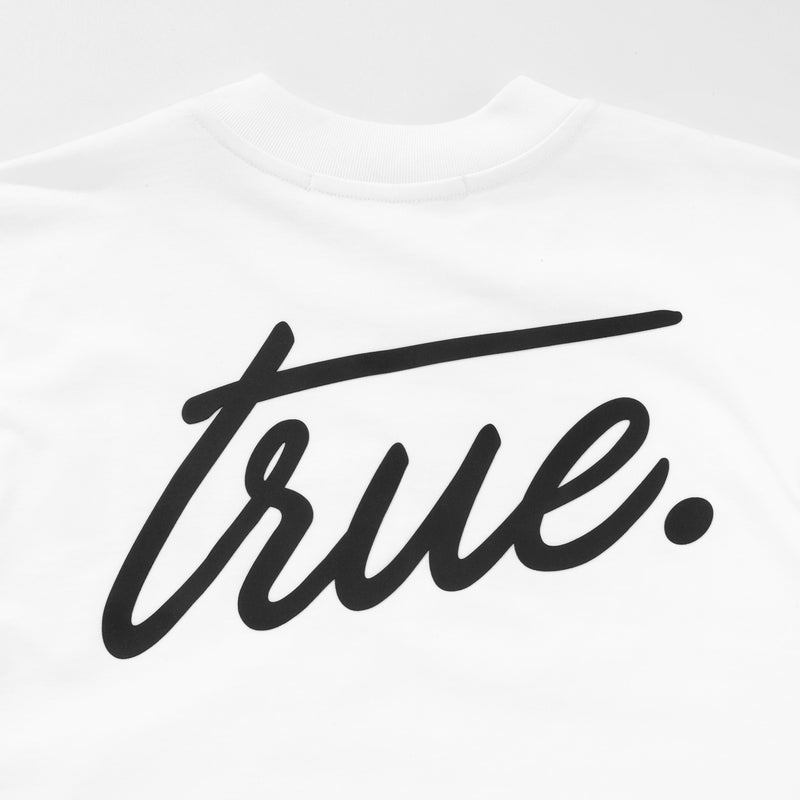 Cursive Logo T-Shirt - White L TRUE