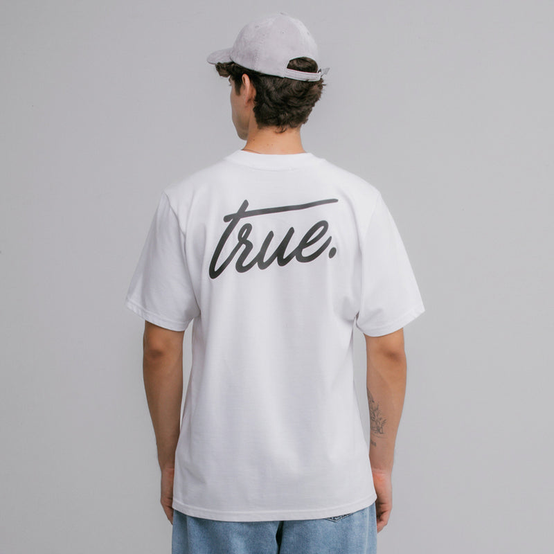 Cursive Logo T-Shirt - White L TRUE