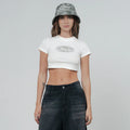 Python Slim Cropped Tee - White TRUE