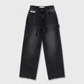 Dirty-Wash Mid-Rise Pants - Black