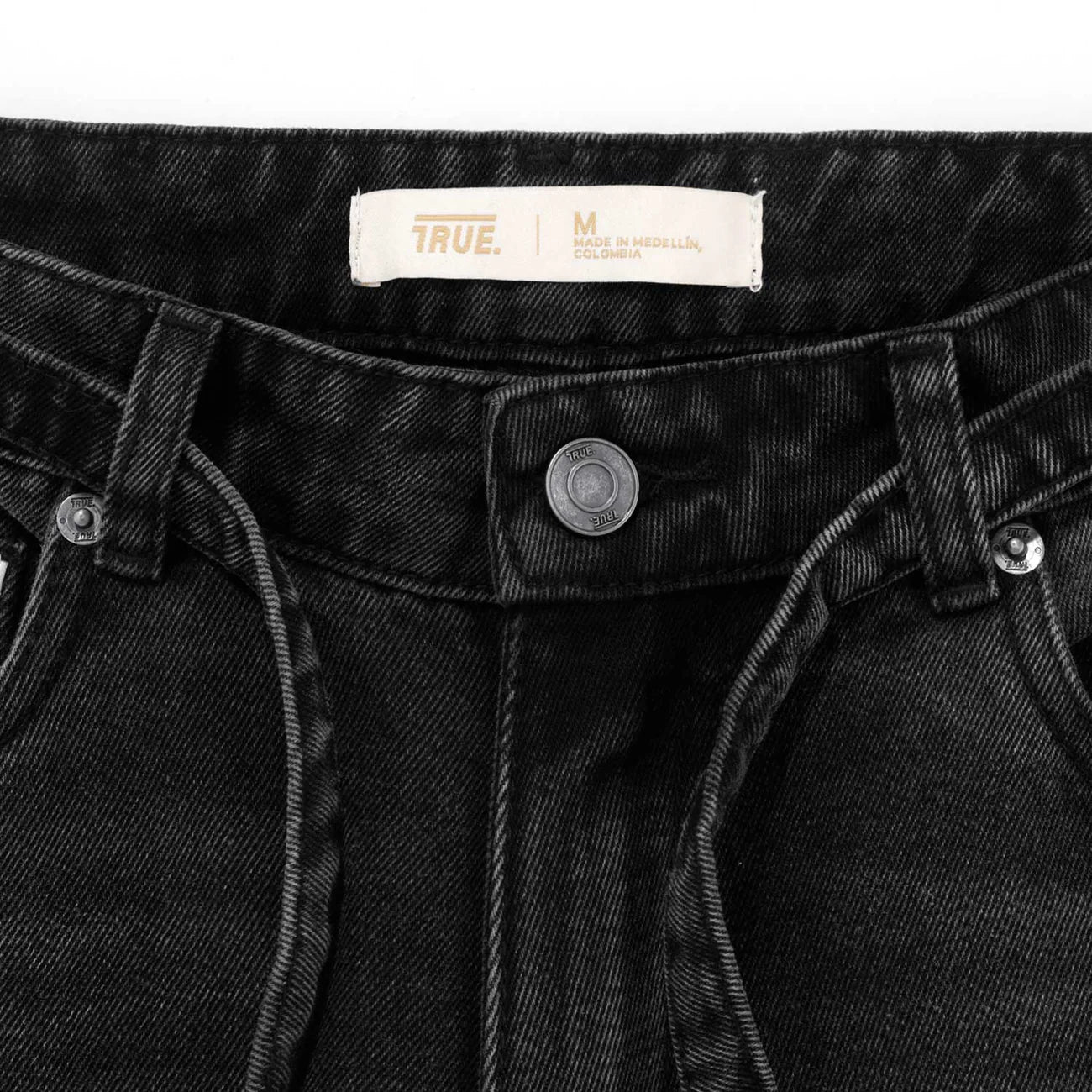 Dirty-Wash Mid-Rise Pants - Black