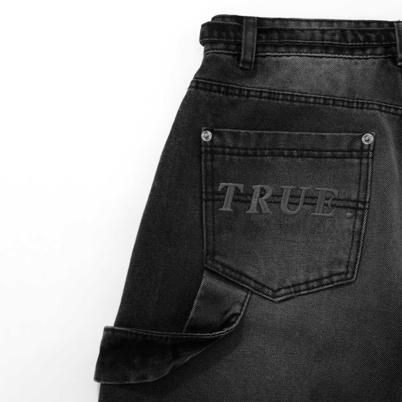 Dirty-Wash Mid-Rise Pants - Black