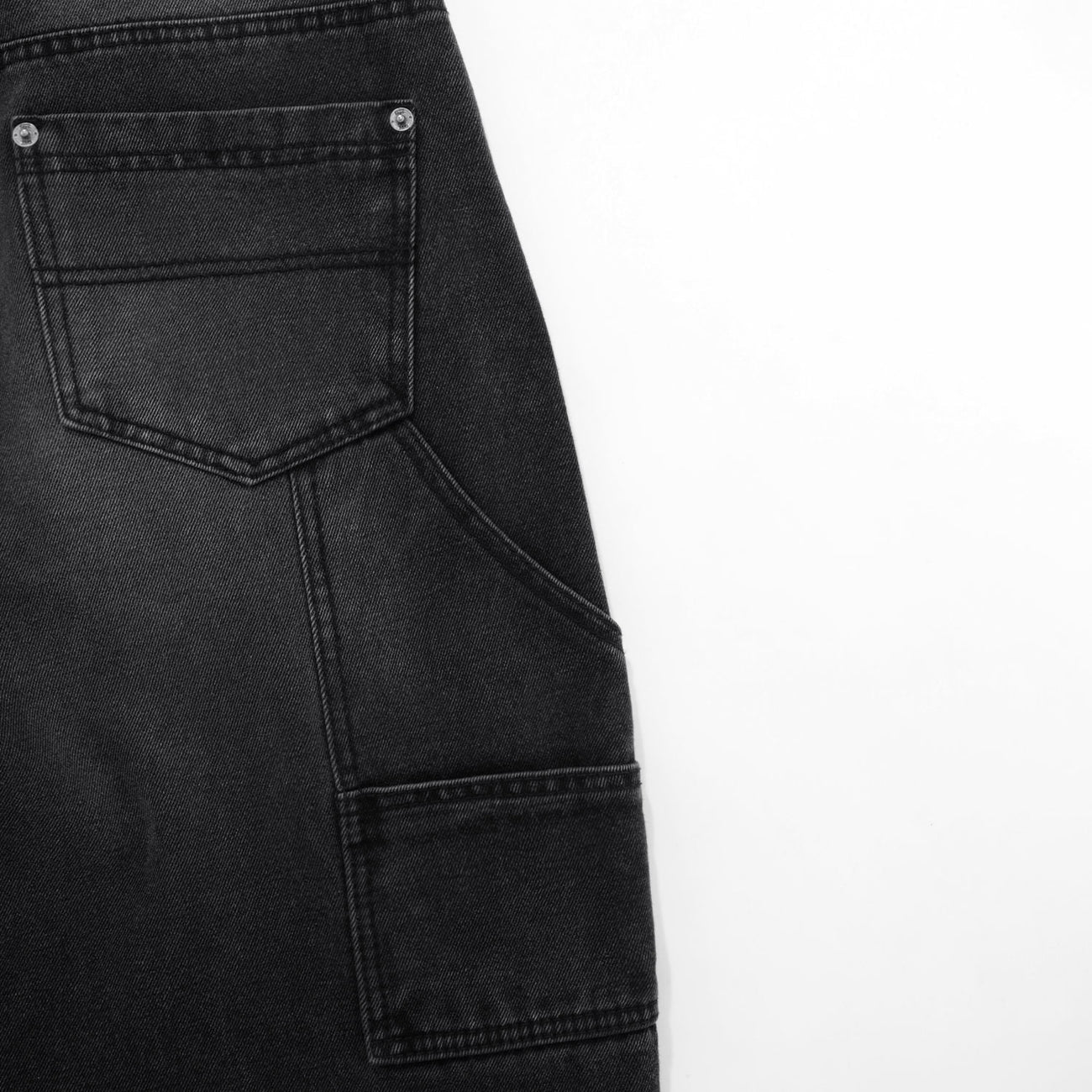 Dirty-Wash Mid-Rise Pants - Black