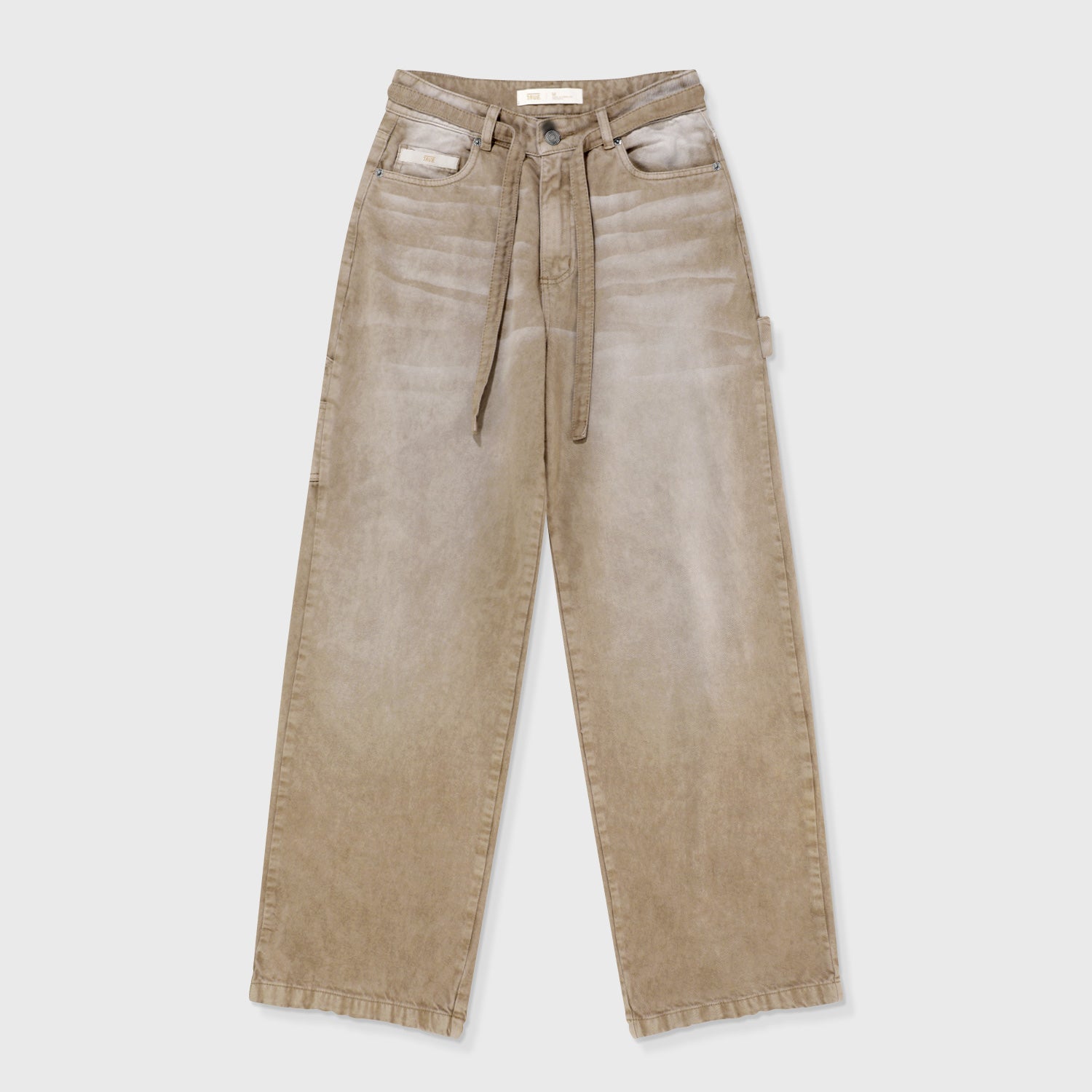 Dirty-Wash Mid-Rise Pants - Sand