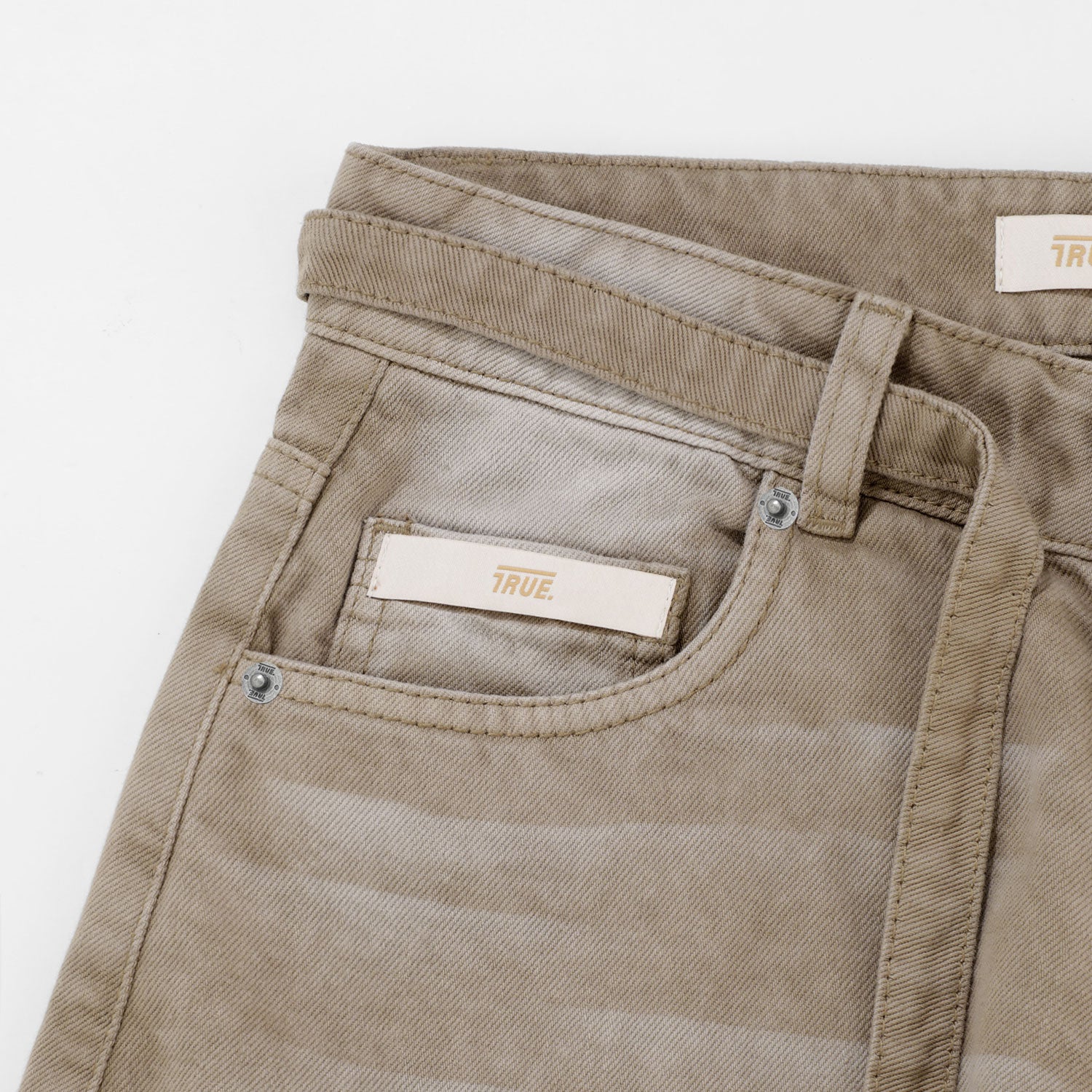 Dirty-Wash Mid-Rise Pants - Sand
