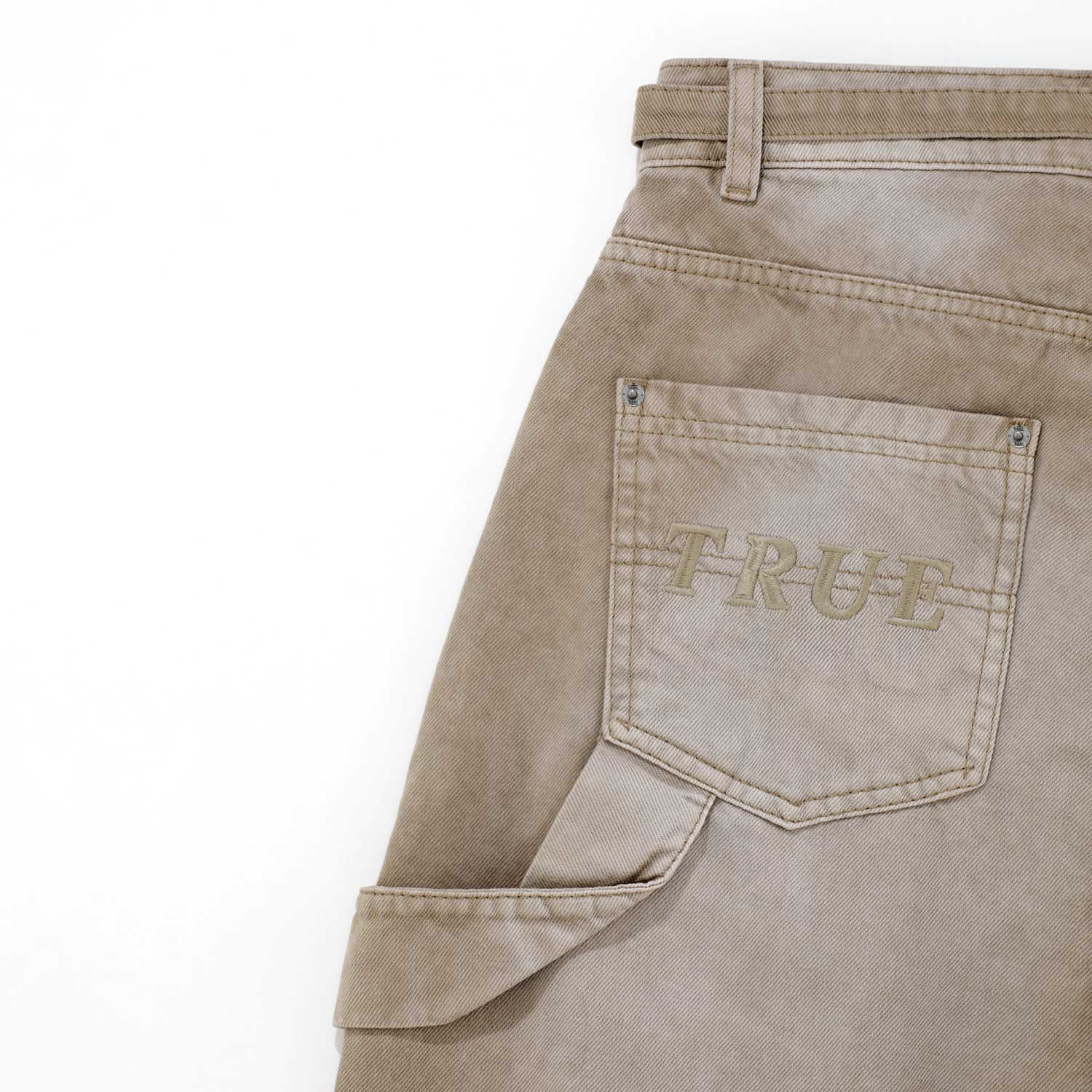 Dirty-Wash Mid-Rise Pants - Sand
