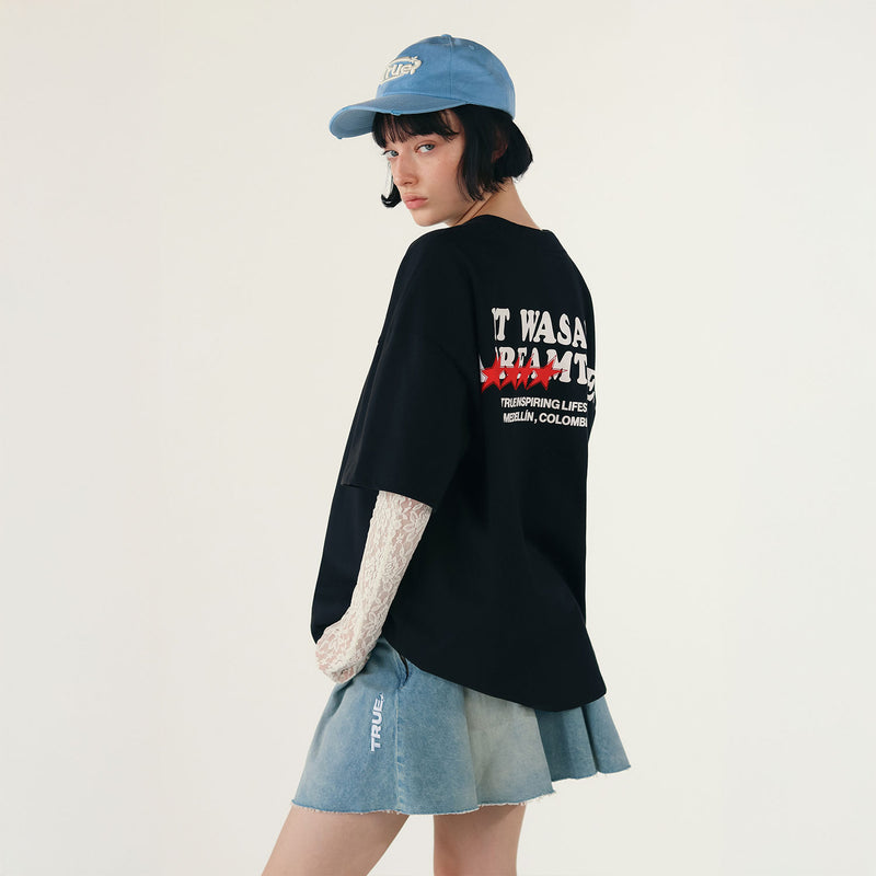 Dream True Boxy T-Shirt - Black TRUE
