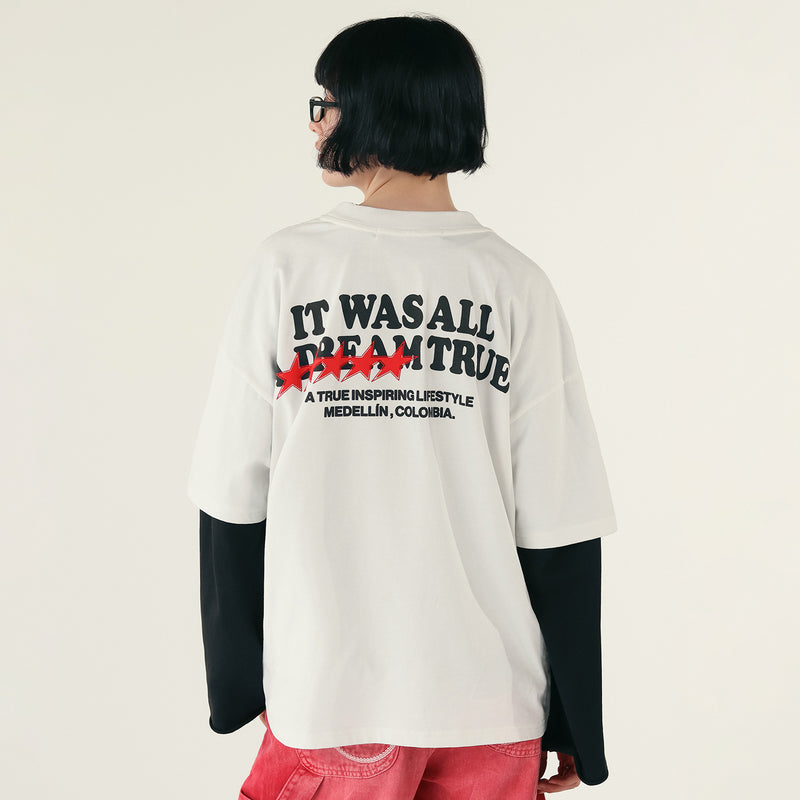 Dream True Boxy T-Shirt - Cream TRUE