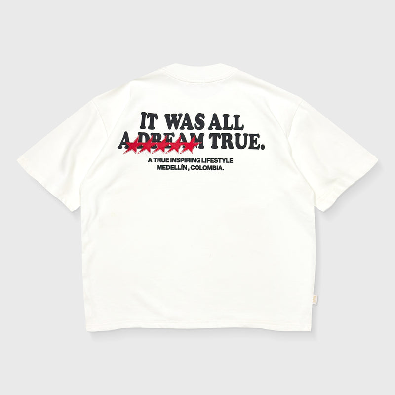 Dream True Boxy T-Shirt - Cream TRUE