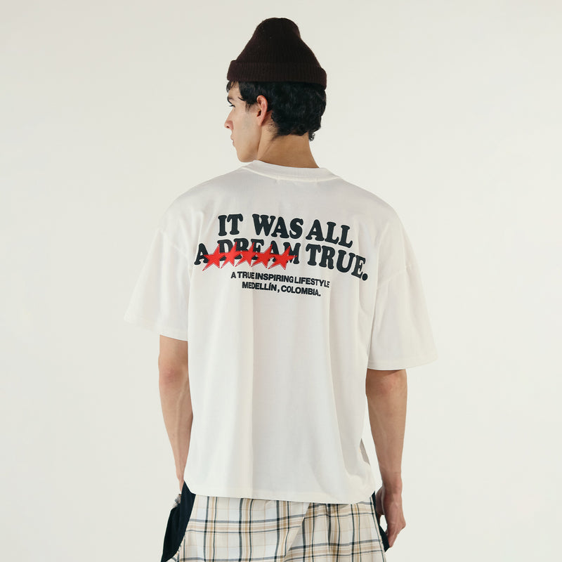 Dream True Boxy T-Shirt - Cream TRUE