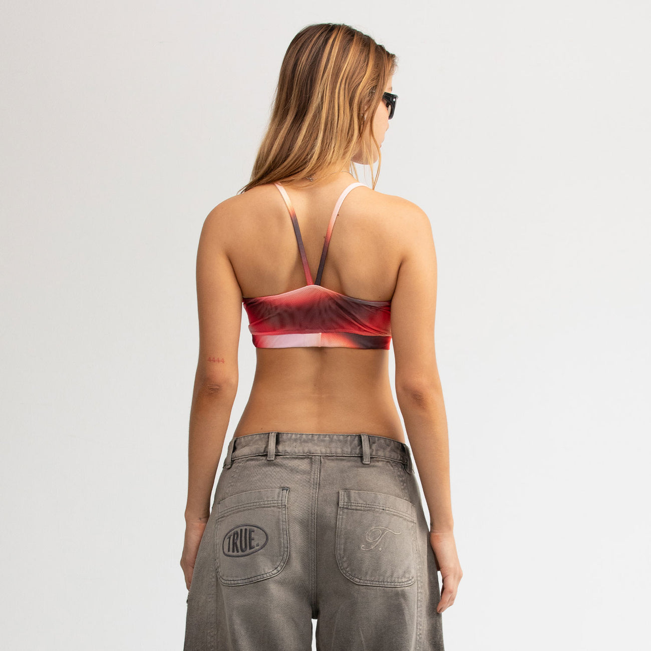 Gradient Mesh Cut-Out Top - Pink TRUE