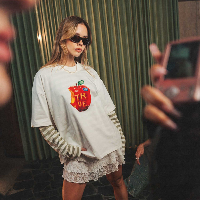 Juicy Boxy Tee - Cream TRUE