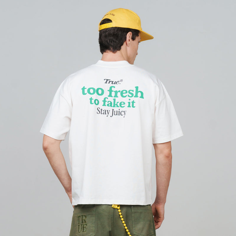 Juicy Boxy Tee - Cream TRUE