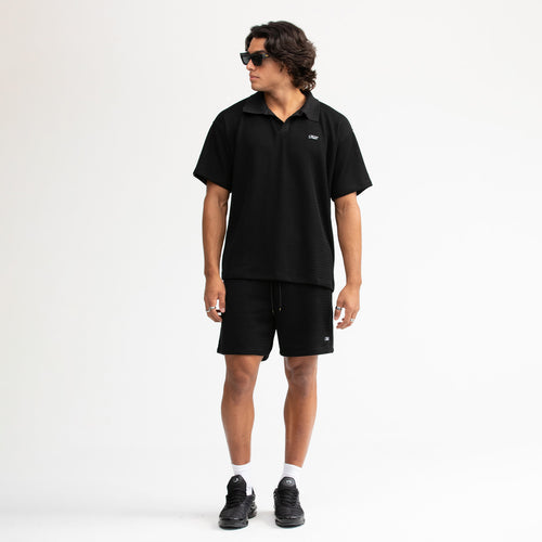 Knit Resort Polo - Black TRUE