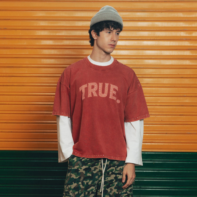 Latino Vintage Boxy Tee - Burgundy
