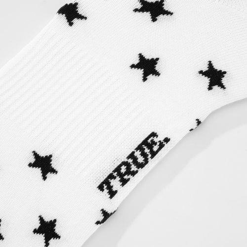 Black Stars Socks - White TRUE