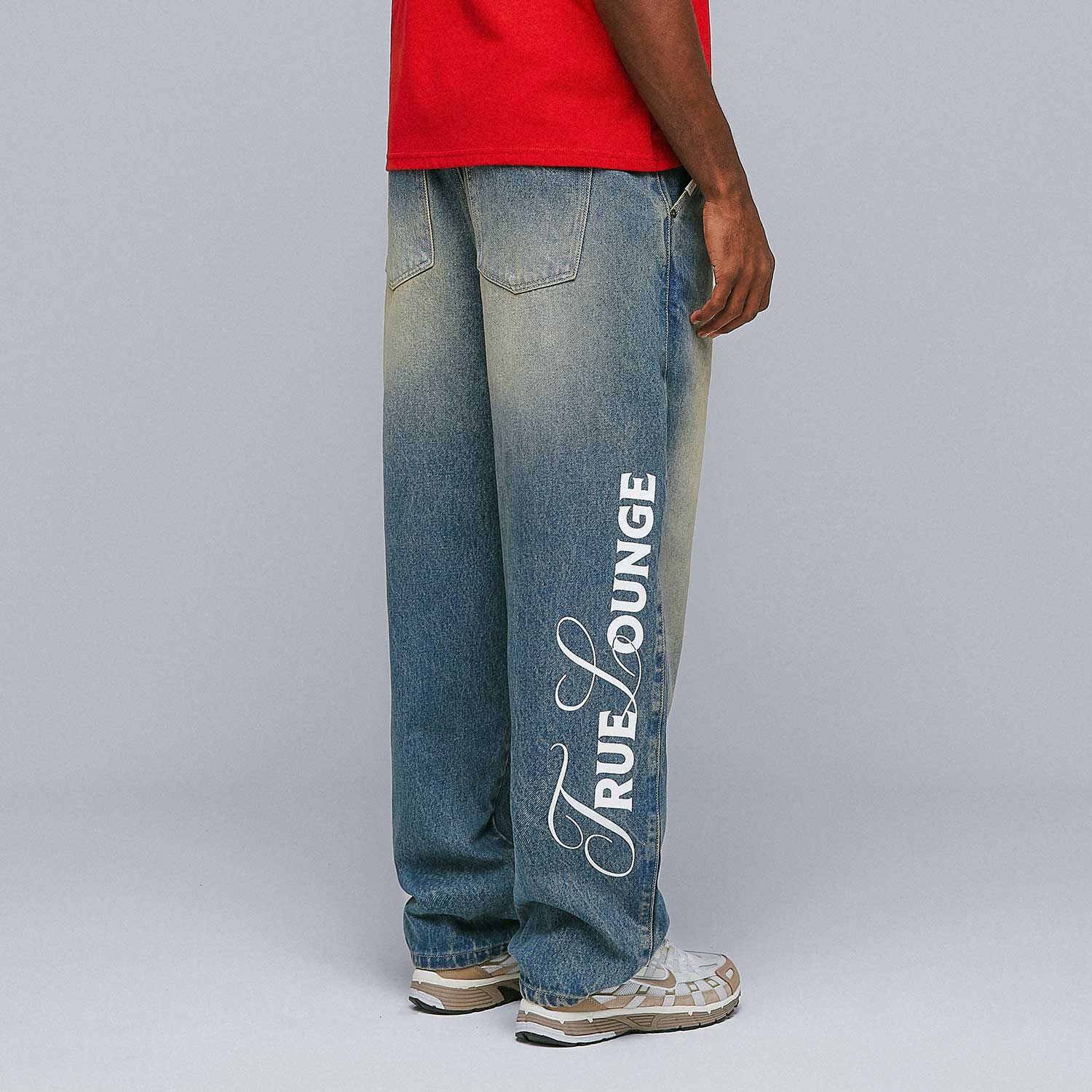 Lounge Printed Denim Pants - Blue TRUE