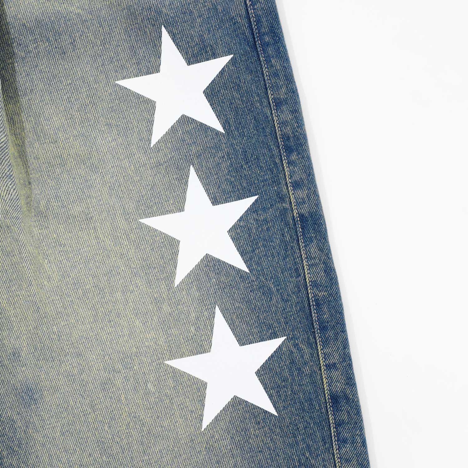 Lounge Printed Denim Pants - Blue TRUE