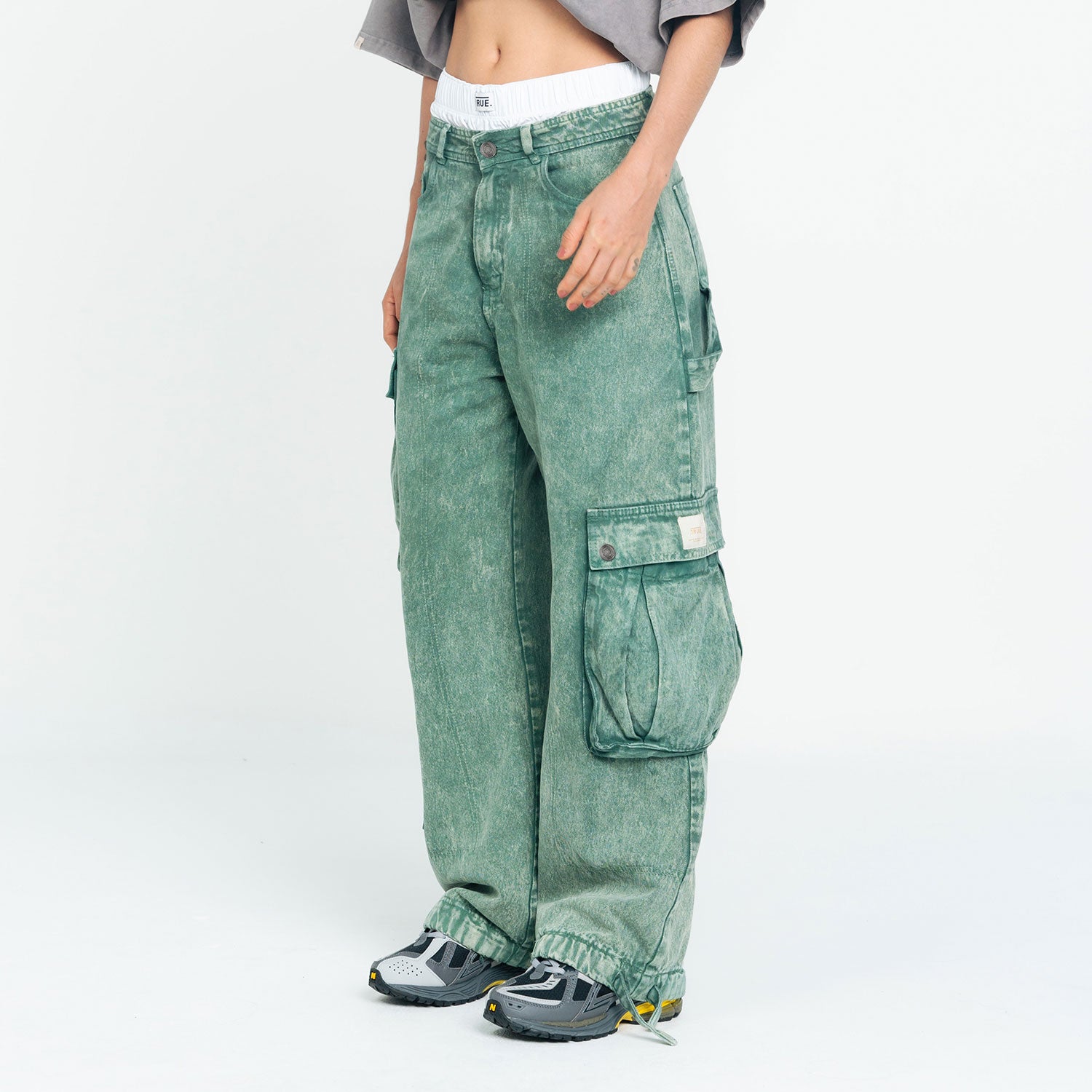 Pantalón Cargo Multi-Pocket - Lavado Verde