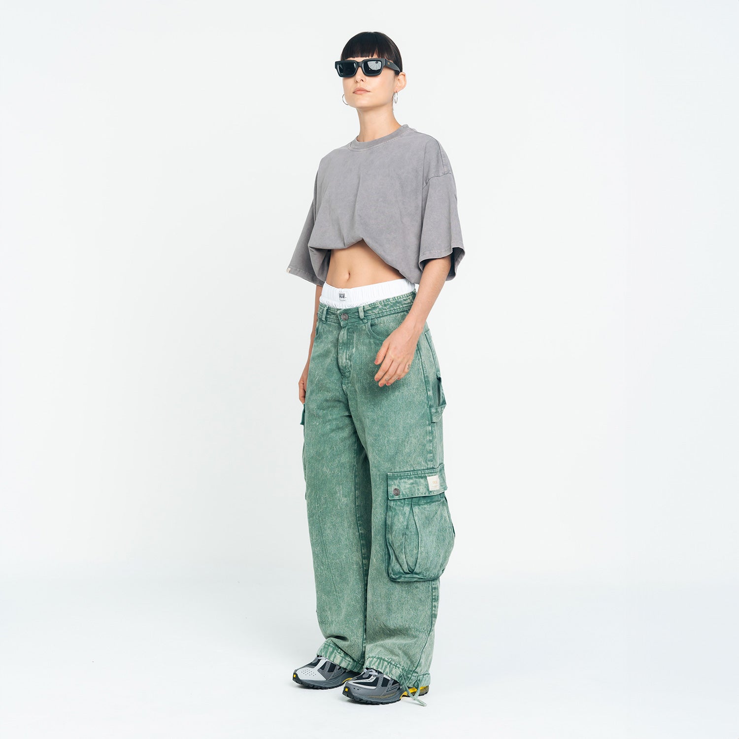 Pantalón Cargo Multi-Pocket - Lavado Verde