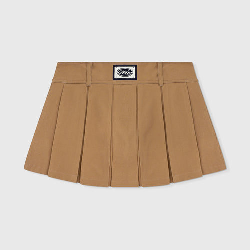 Pleated Mini Skirt - Khaki TRUE