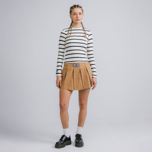 Pleated Mini Skirt - Khaki TRUE