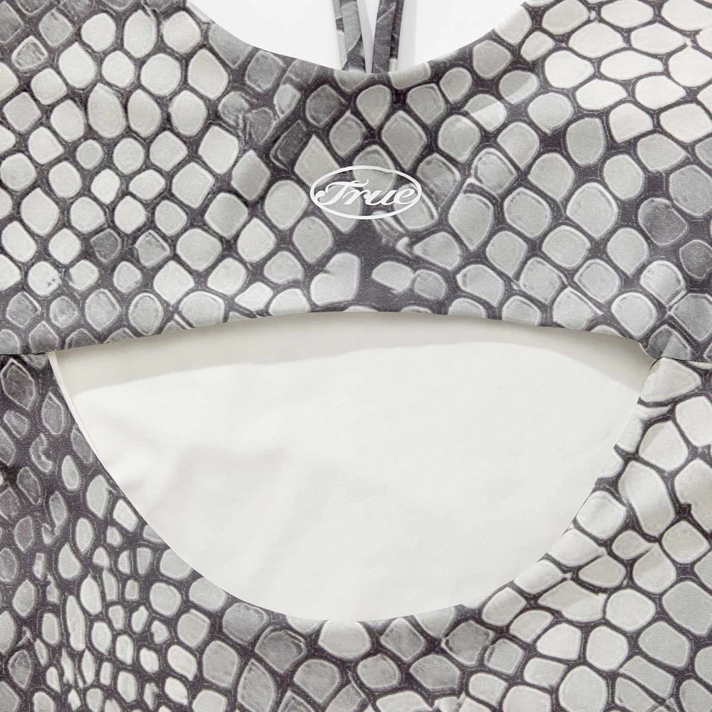 Python Cut-Out Bodysuit - Gray TRUE