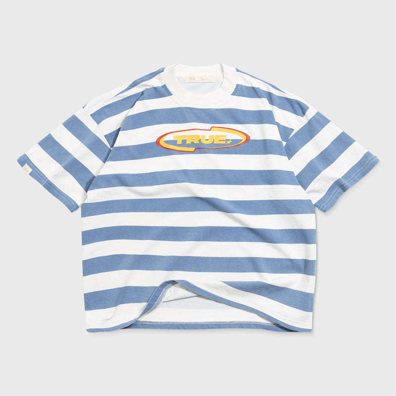 Racing Stripes Boxy Tee - Blue TRUE