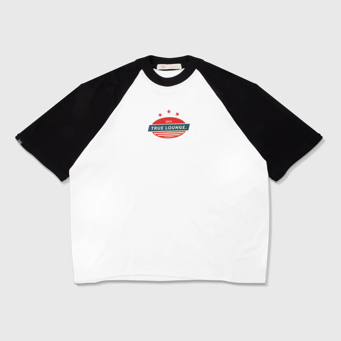 Retro Ranglan Boxy Tee - White/Black TRUE
