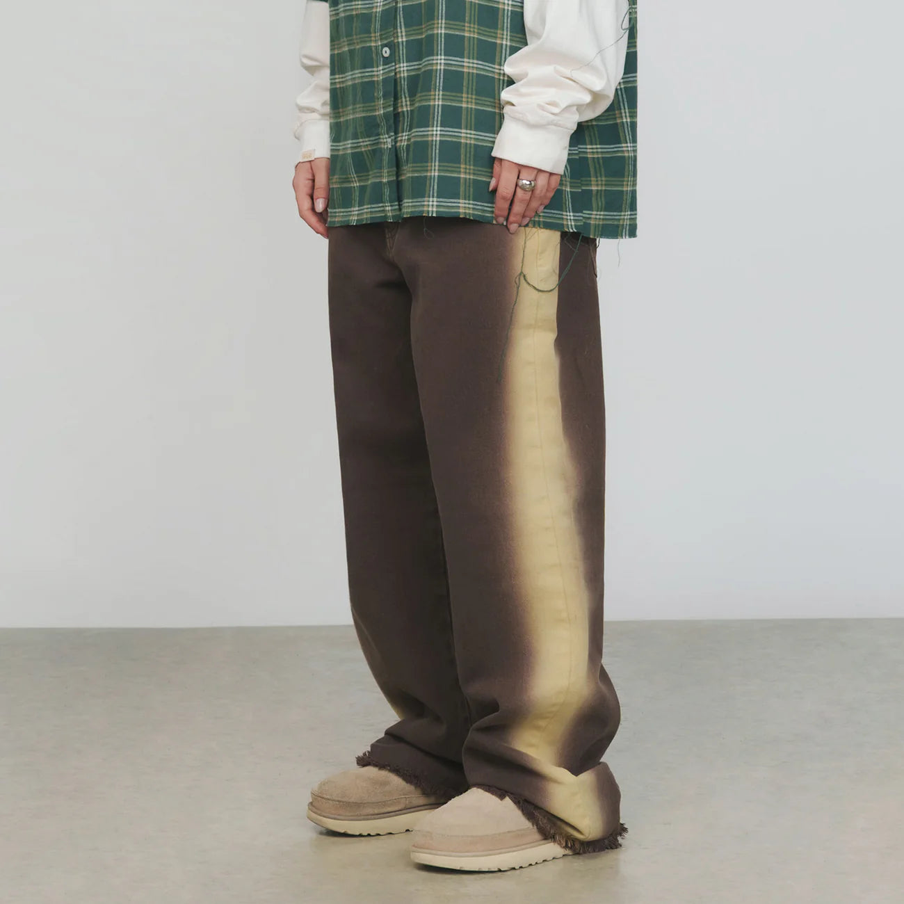 Sideburn Mid-Rise Pants - Brown