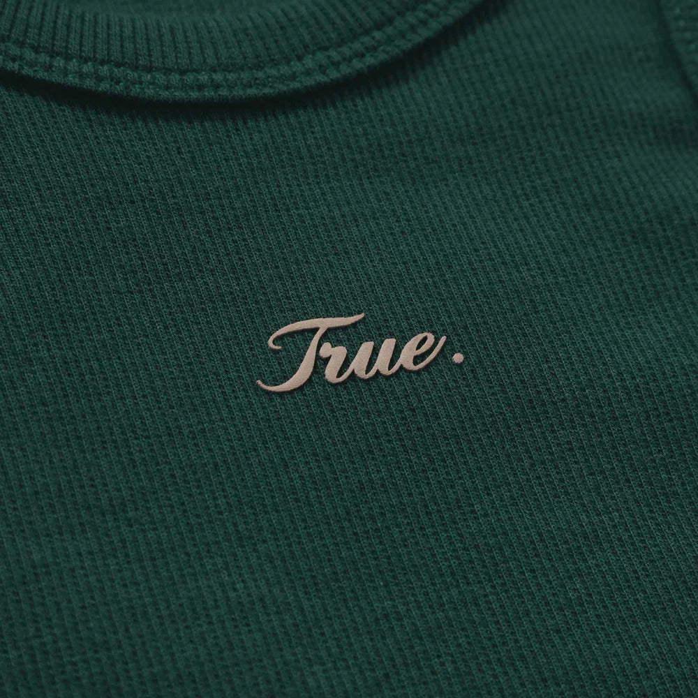 Signature Ribbed Crop Tank - Pine Green TRUE