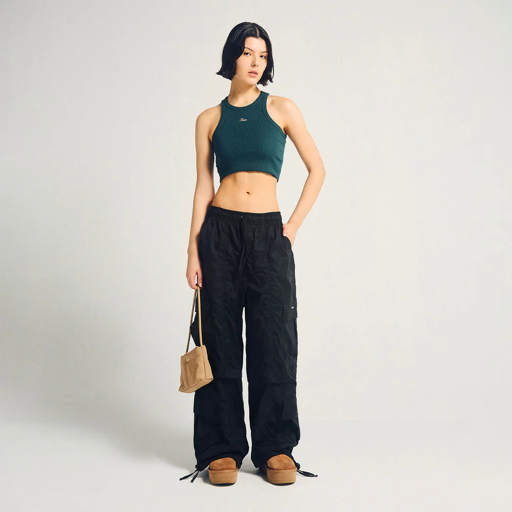 Signature Ribbed Crop Tank - Pine Green TRUE