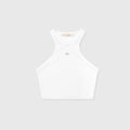 Signature Ribbed Crop Tank - White