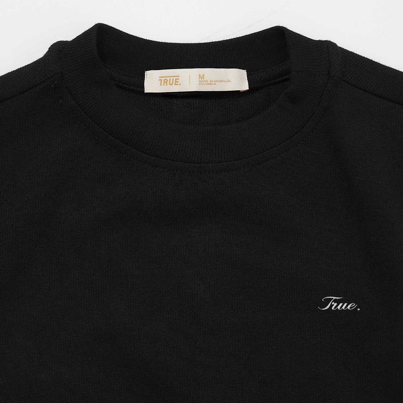 Signature Slim Ribbed Tee - Black