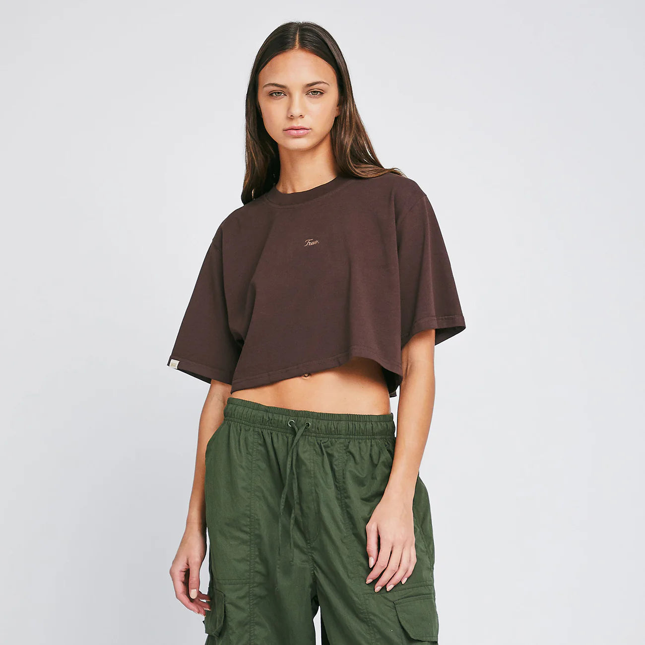 Signature Crop Top - Brown TRUE