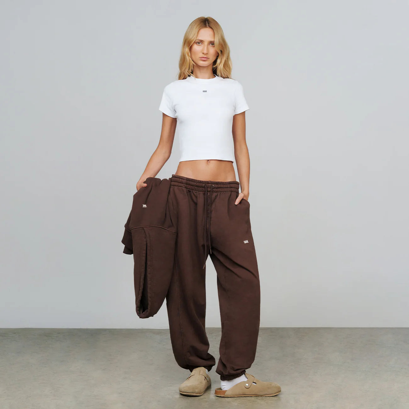 Slim Ribbed Fitted Tee - White