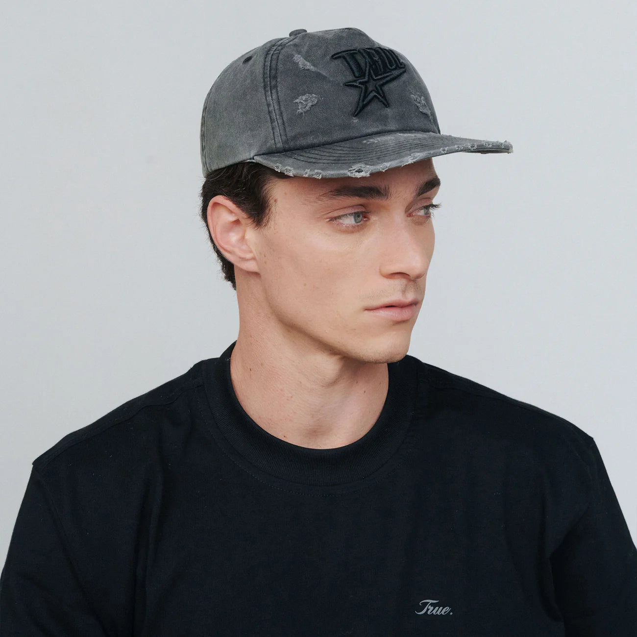 Star Washed Golfer Cap - Black