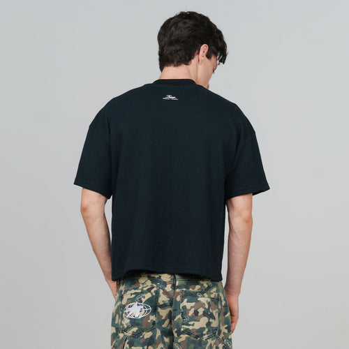 Textured Boxy Tee - Black TRUE