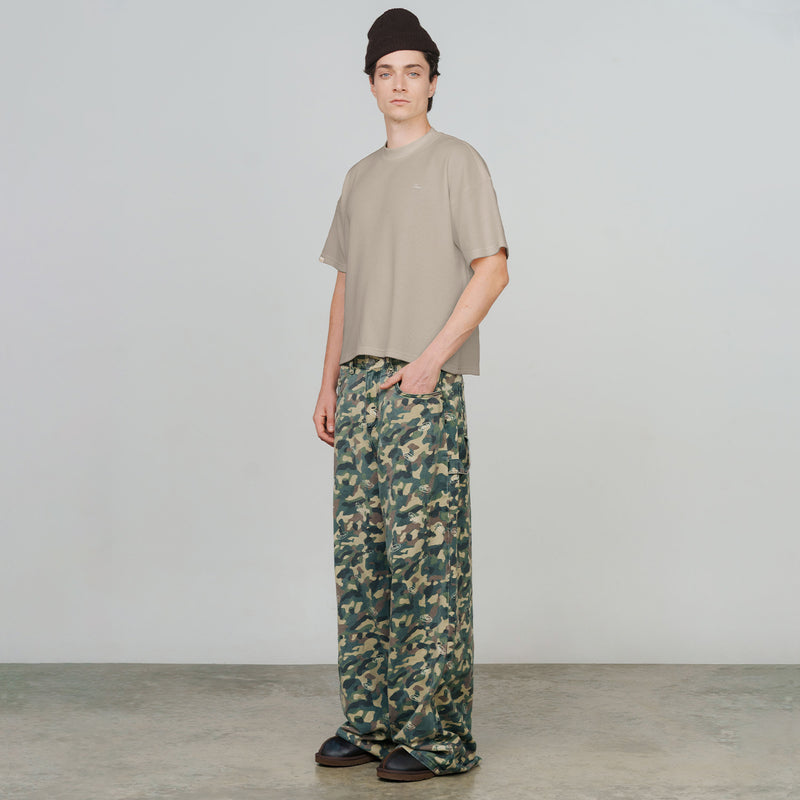 Textured Boxy Tee - Sand TRUE