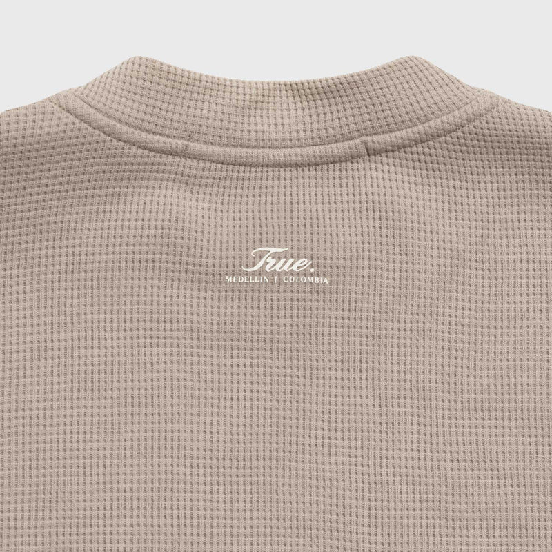 Textured Boxy Tee - Sand TRUE